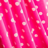 Popeline Spandex Blanche Pois 7mm Fuchsia - Ribes y Casals