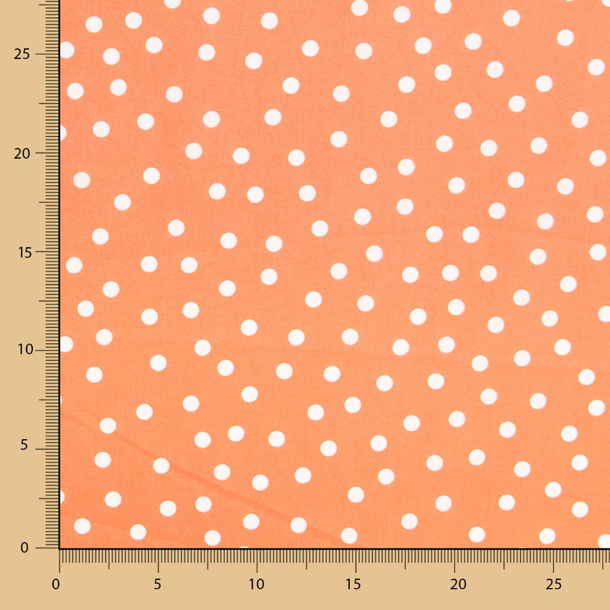 Popeline Blanche Pois Spandex 7 Mm Tangerine - Ribes y Casals