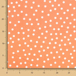 Popeline Blanche Pois Spandex 7 Mm Tangerine - Ribes y Casals