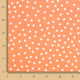 Popeline Blanche Pois Spandex 7 Mm Tangerine - Ribes y Casals