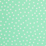 Popeline Spandex Blanche Pois 7mm Menthe - Ribes y Casals