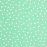 Popeline Spandex Blanche Pois 7mm Menthe - Ribes y Casals