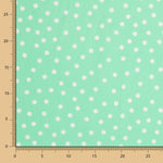 Popeline Spandex Blanche Pois 7mm Menthe - Ribes y Casals