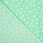 Popeline Spandex Blanche Pois 7mm Menthe - Ribes y Casals