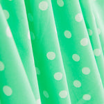 Popeline Spandex Blanche Pois 7mm Menthe - Ribes y Casals