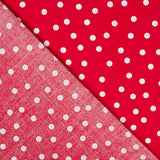 Popeline Blanche Pois Spandex 7 Mm Rouge - Ribes y Casals