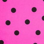 Popeline Spandex Noir Pois 30mm Fuchsia - Ribes y Casals