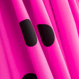 Popeline Spandex Noir Pois 30mm Fuchsia - Ribes y Casals