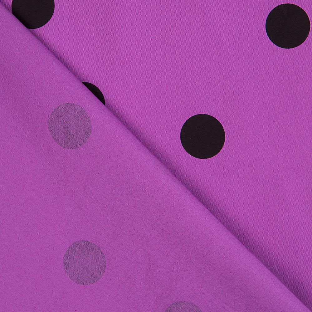 Spandex Poplin Black Pois 30mm - Ribes y Casals