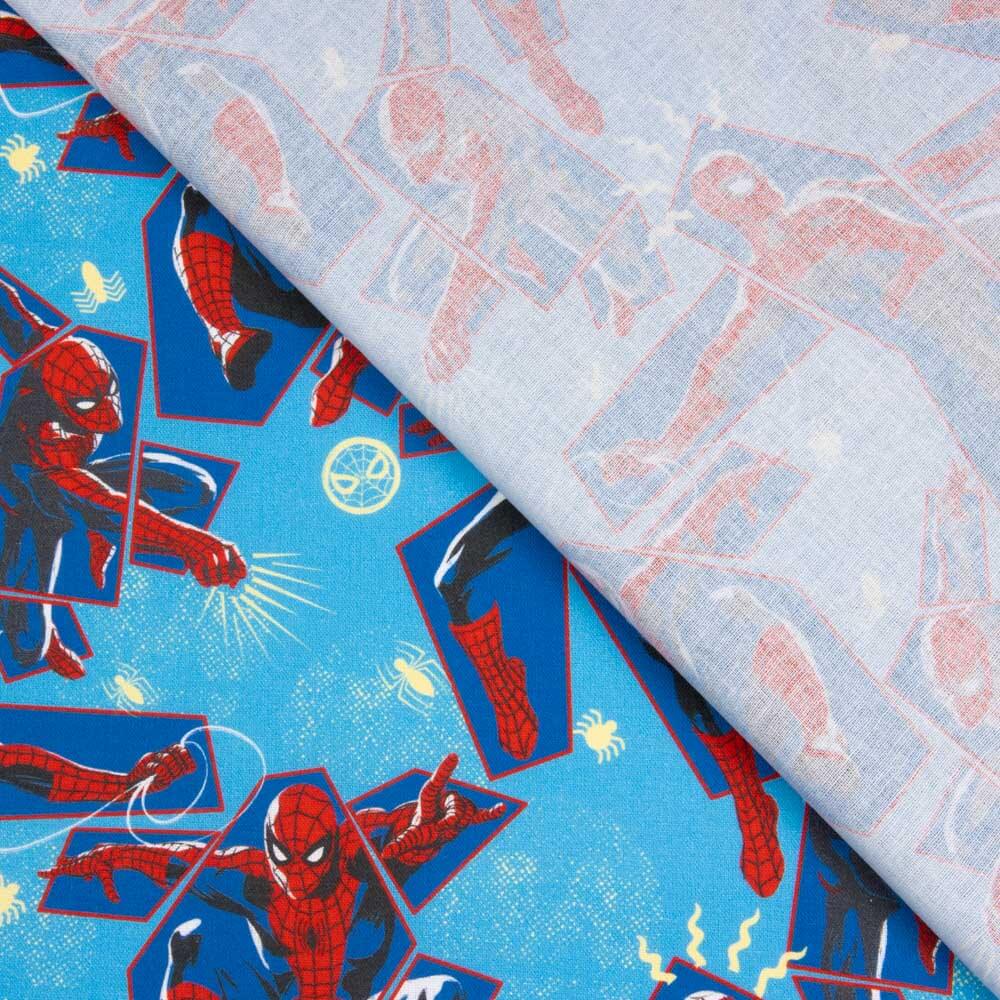 Popeline Spiderman bleue - Ribes y Casals