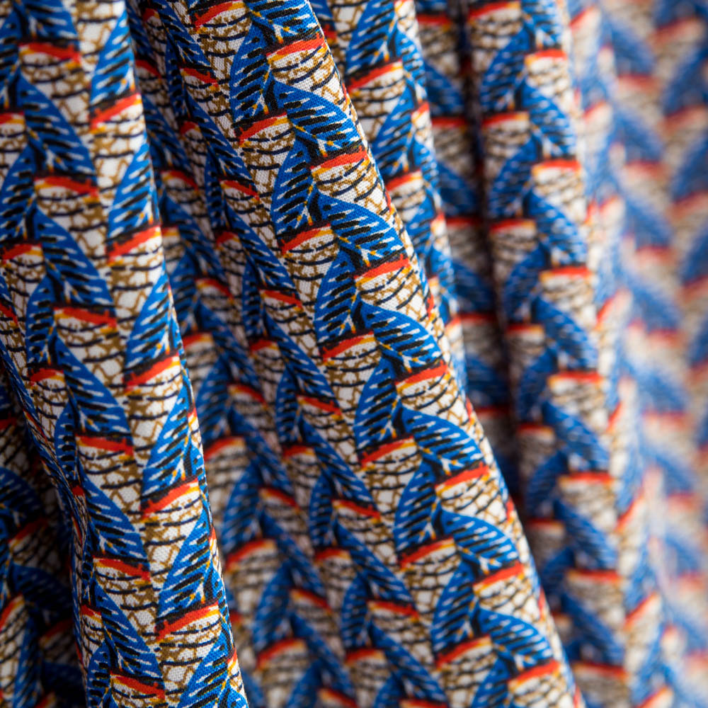 Popeline Viscose Wax Bleu - Ribes y Casals