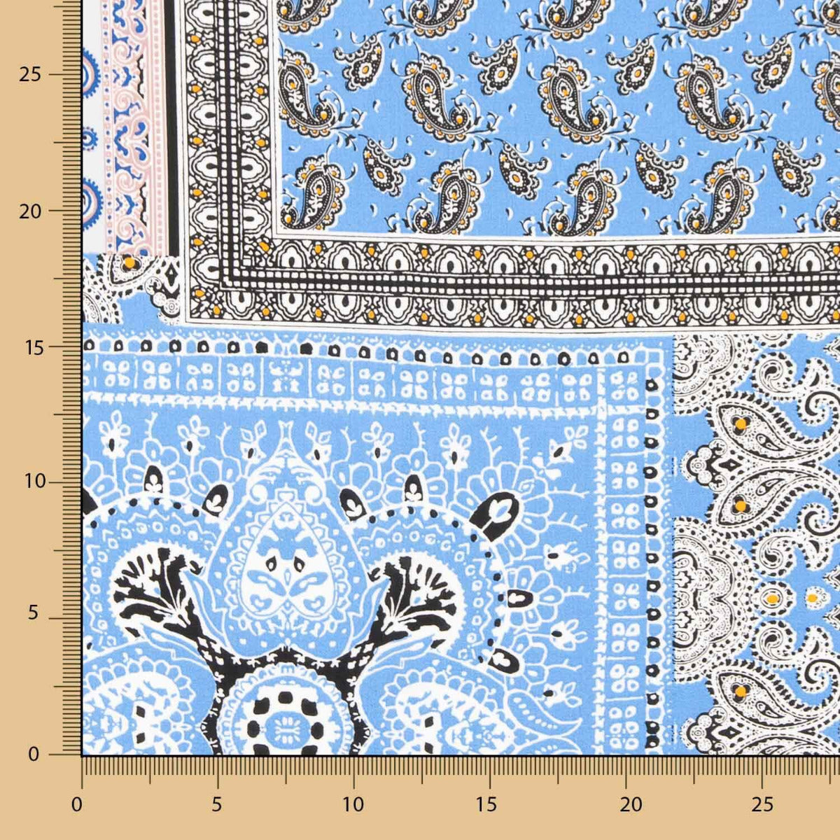 Popeline Viscose Bandana Bleu - Ribes y Casals