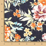 Popeline Florale Marine - Ribes y Casals