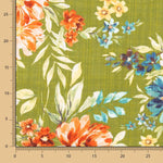 Popeline Florale Vert Militaire - Ribes y Casals