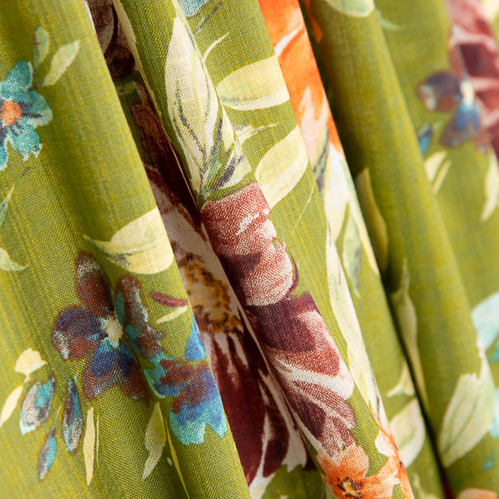 Popeline Florale Vert Militaire - Ribes y Casals