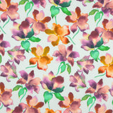 Popeline Viscose Fleurs Aqua - Ribes y Casals