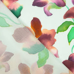 Popeline Viscose Fleurs Aqua - Ribes y Casals