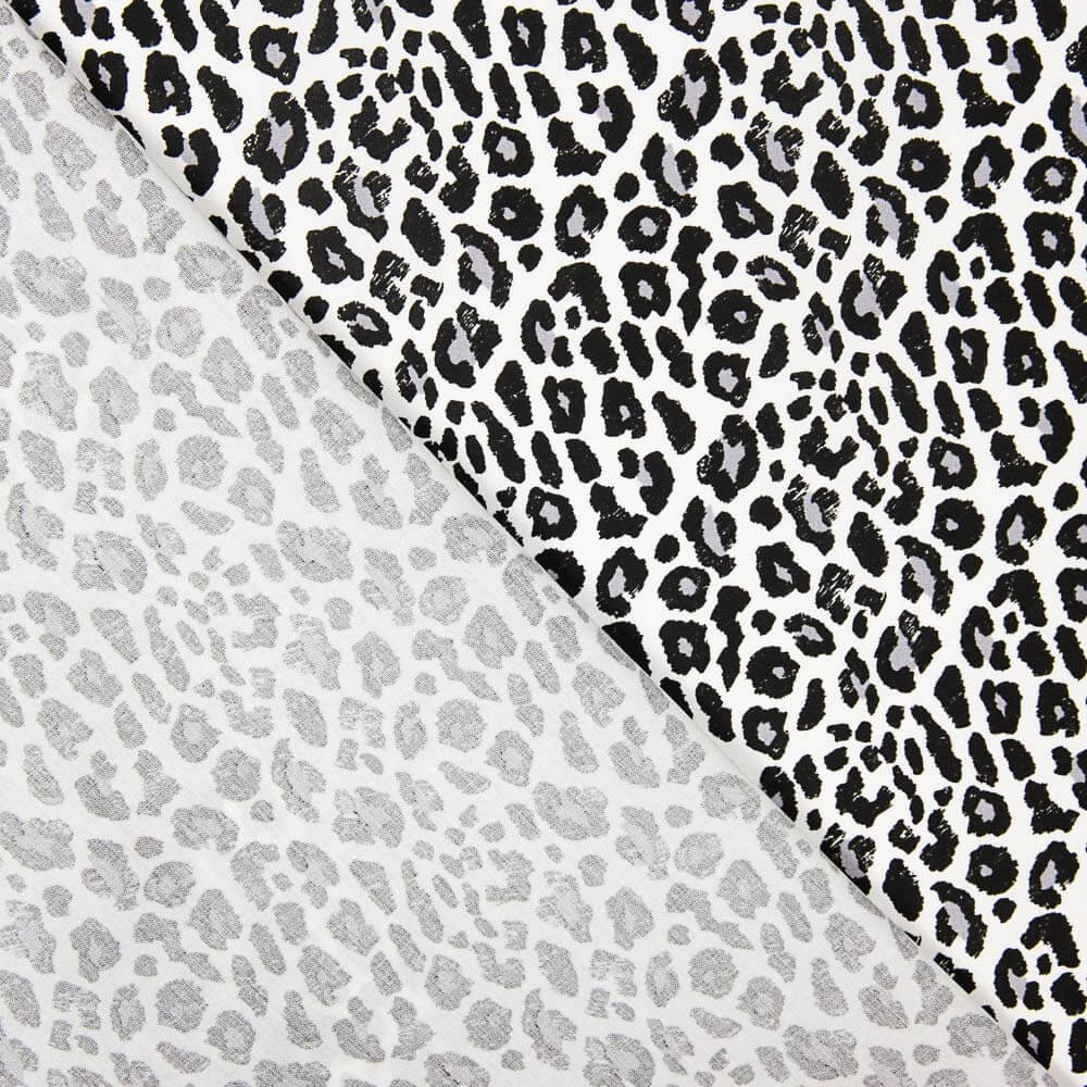 Popeline Viscose Léopard Gris - Ribes y Casals