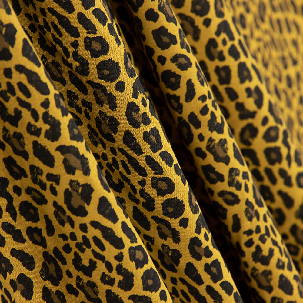 Popeline Viscose Léopard Ocre - Ribes y Casals