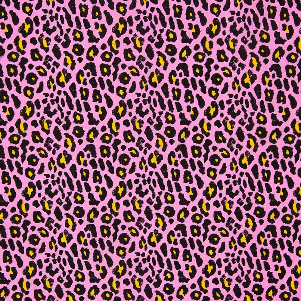 Popeline Viscose Léopard Rose - Ribes y Casals