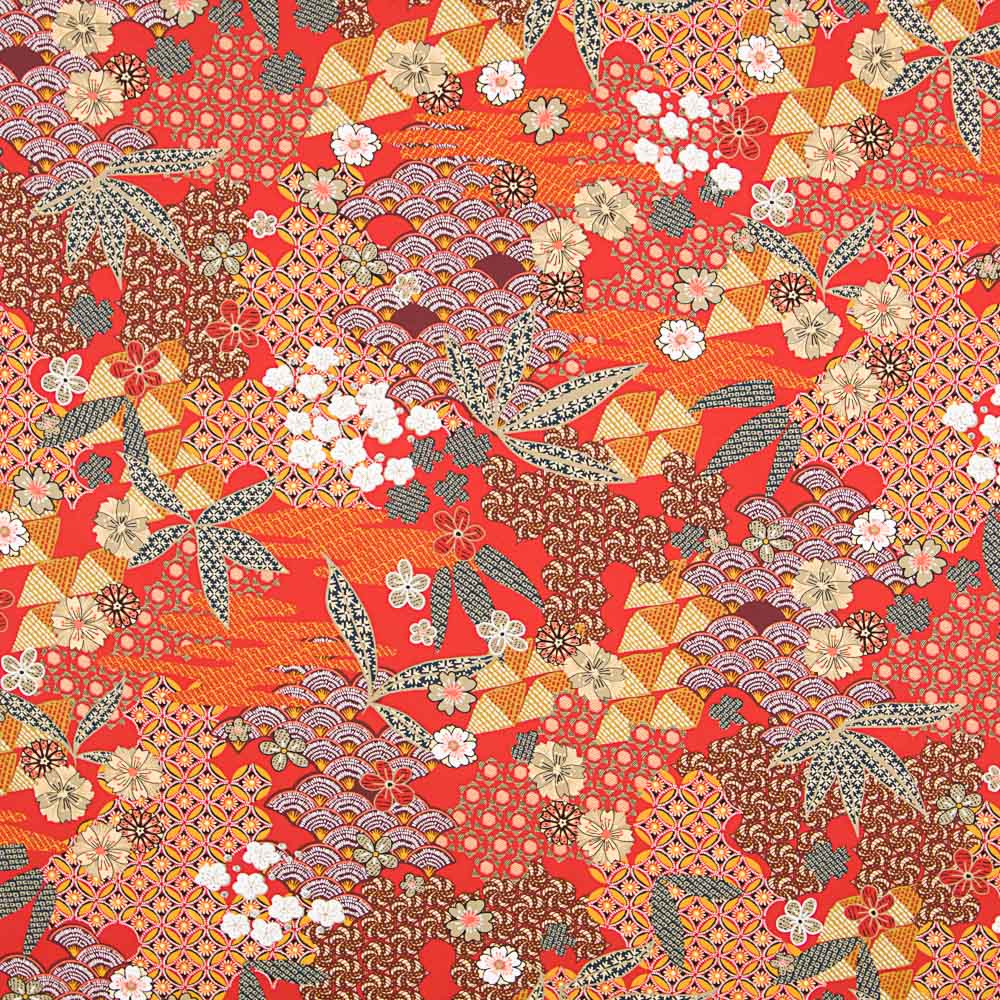 Popeline Viscose Patch Wax Orange - Ribes y Casals