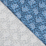 Popeline Motif Eventail Bleu - Ribes y Casals