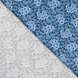 Popeline Motif Eventail Bleu - Ribes y Casals