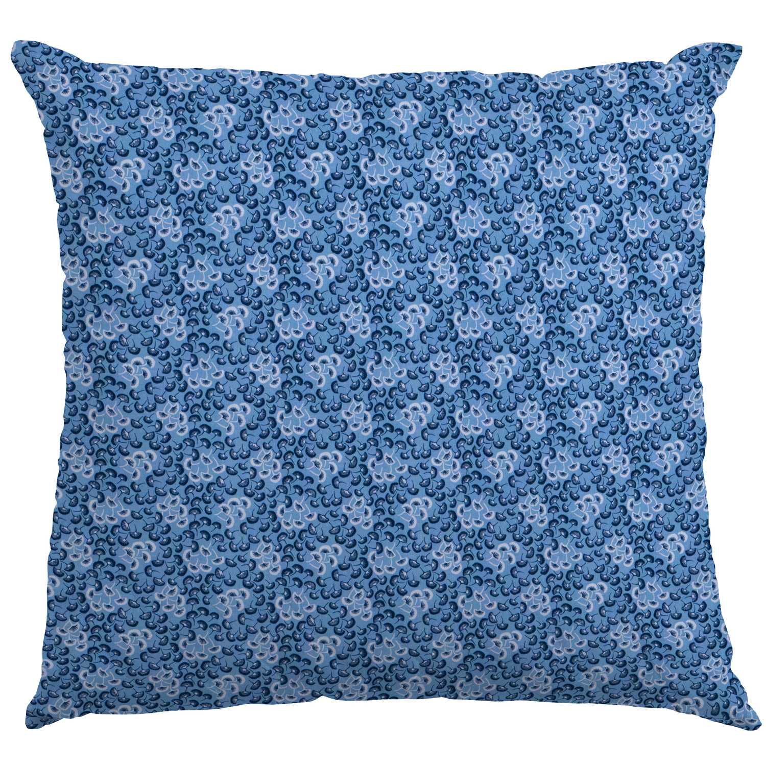 Popeline Motif Eventail Bleu - Ribes y Casals