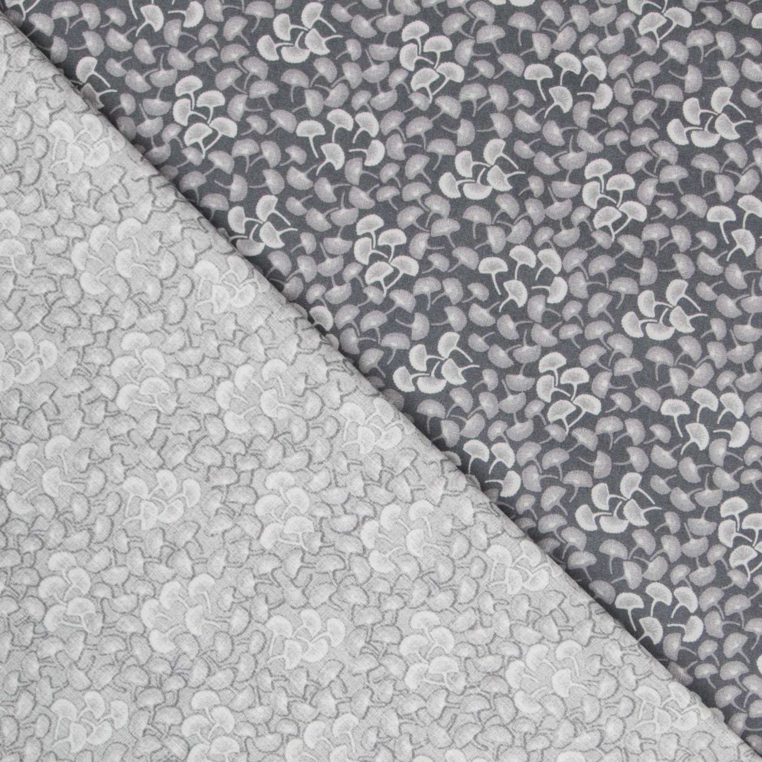 Popeline Motif Eventail Gris - Ribes y Casals