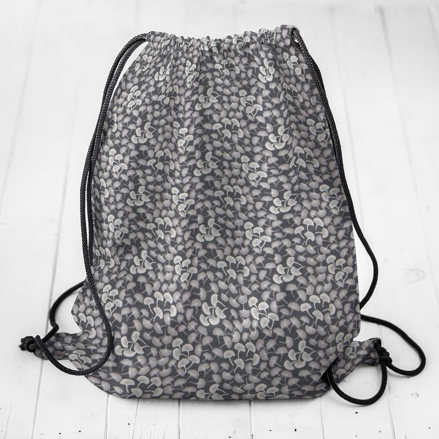 Popeline Motif Eventail Gris - Ribes y Casals