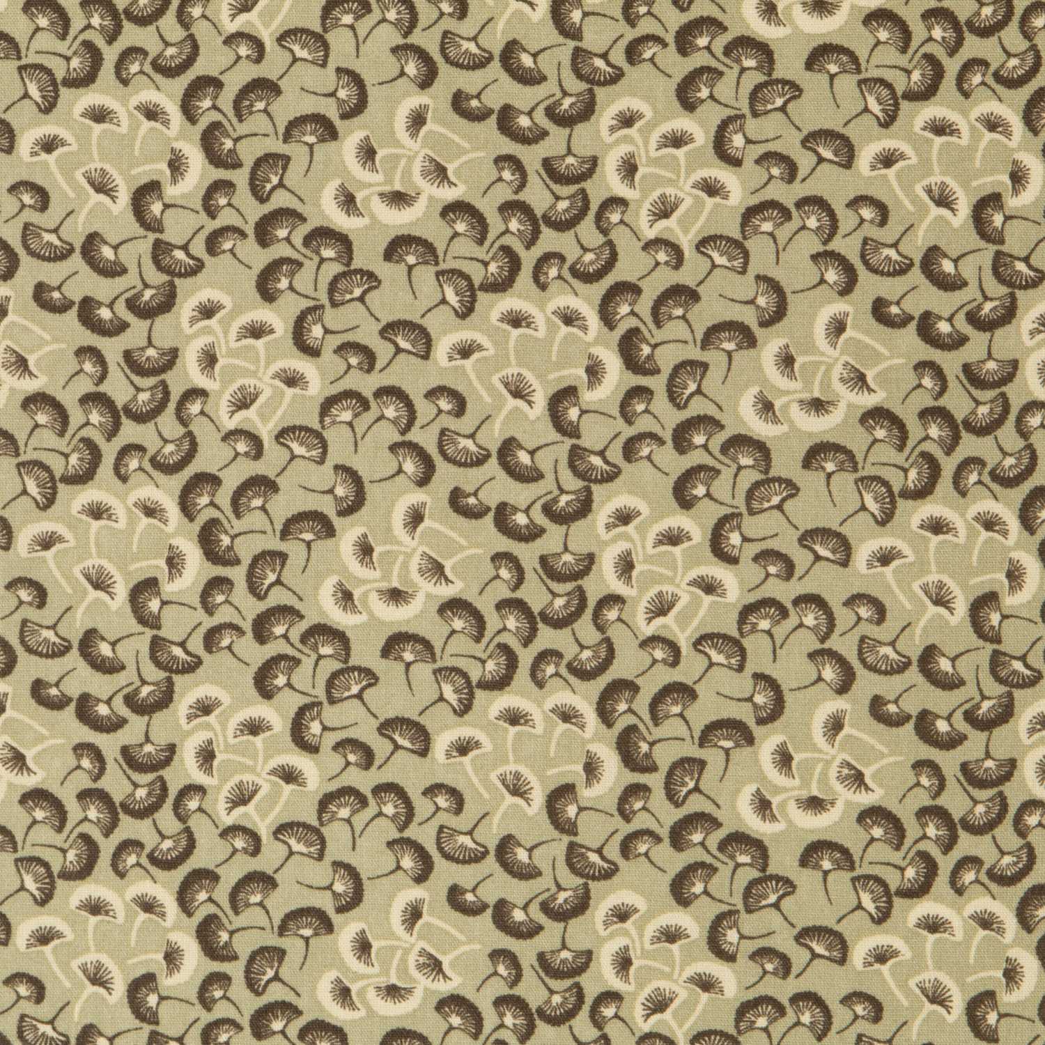 Popeline Motif Eventail Vert - Ribes y Casals