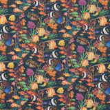 Popeline Coton Aquarium Marin - Ribes y Casals