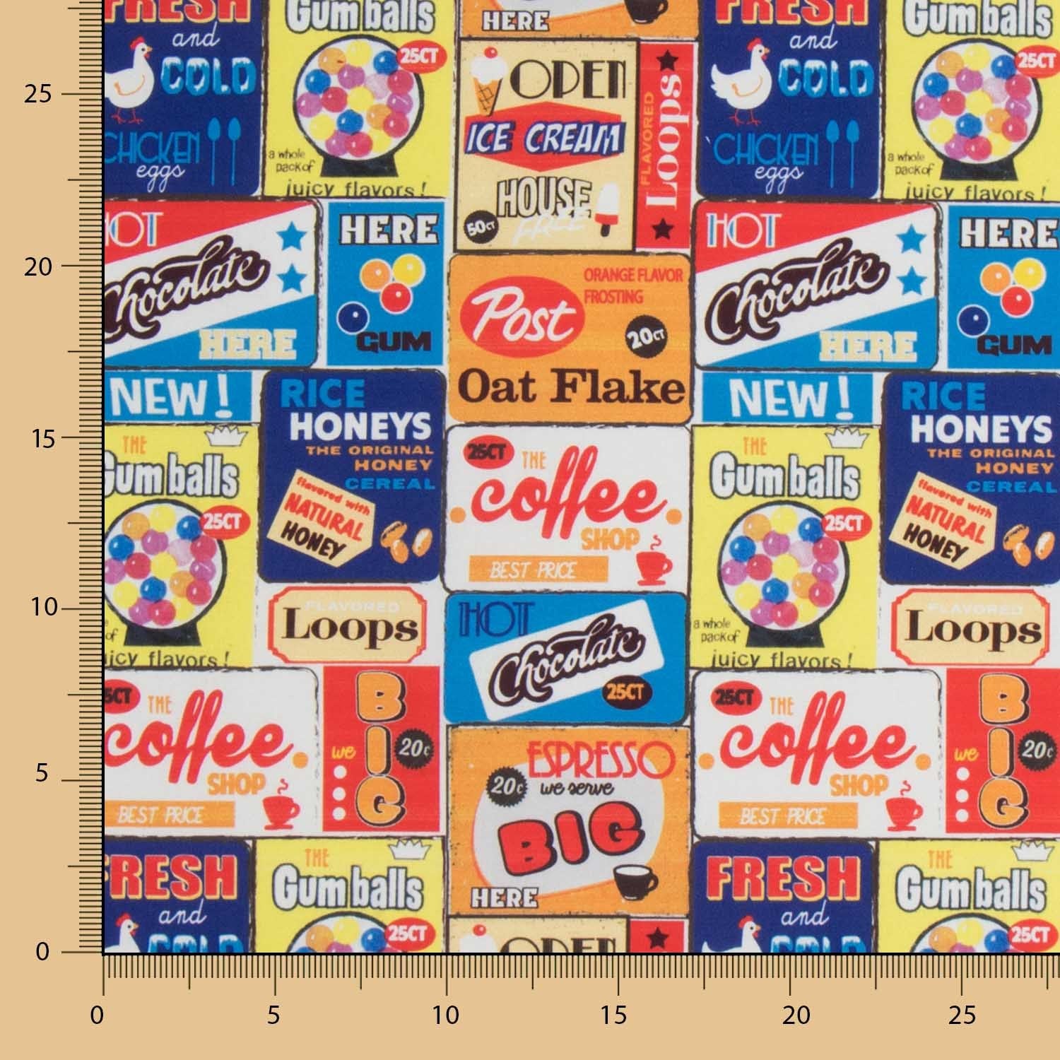 Popeline Coton Coffee Time - Ribes y Casals