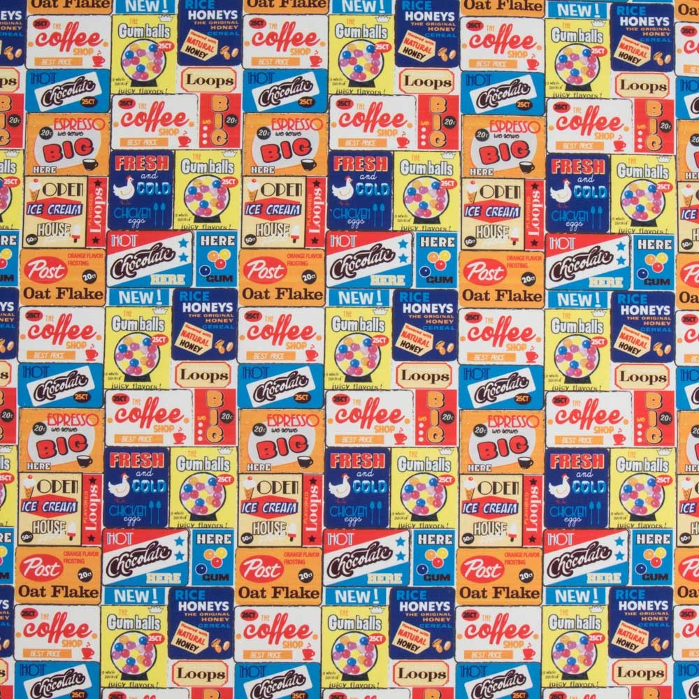 Popeline Coton Coffee Time - Ribes y Casals