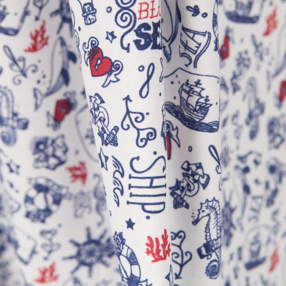 Popeline Coton Bleu Profond - Ribes y Casals