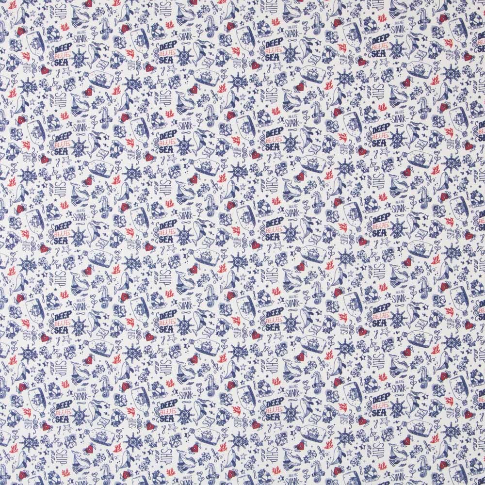 Popeline Coton Bleu Profond - Ribes y Casals