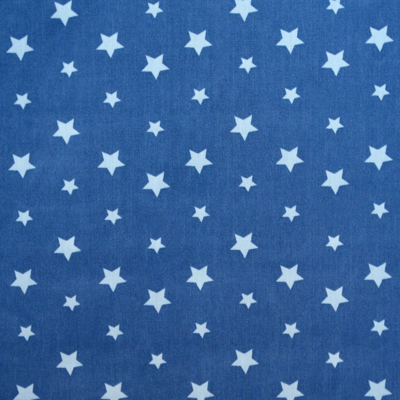 Popeline Coton Étoiles Bleu Denim - Ribes y Casals