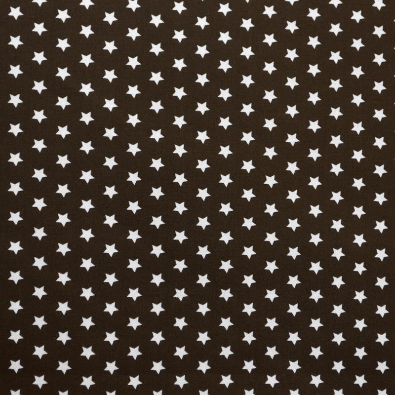 Popeline Coton Étoiles Chocolat - Ribes y Casals