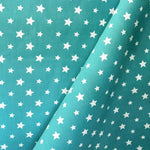 Popeline Coton Étoiles Fond Aigue-marine - Ribes y Casals