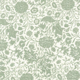 Popeline Coton Fleur Vert - Ribes y Casals