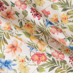 Popeline Coton Fleurs Blanc - Ribes y Casals