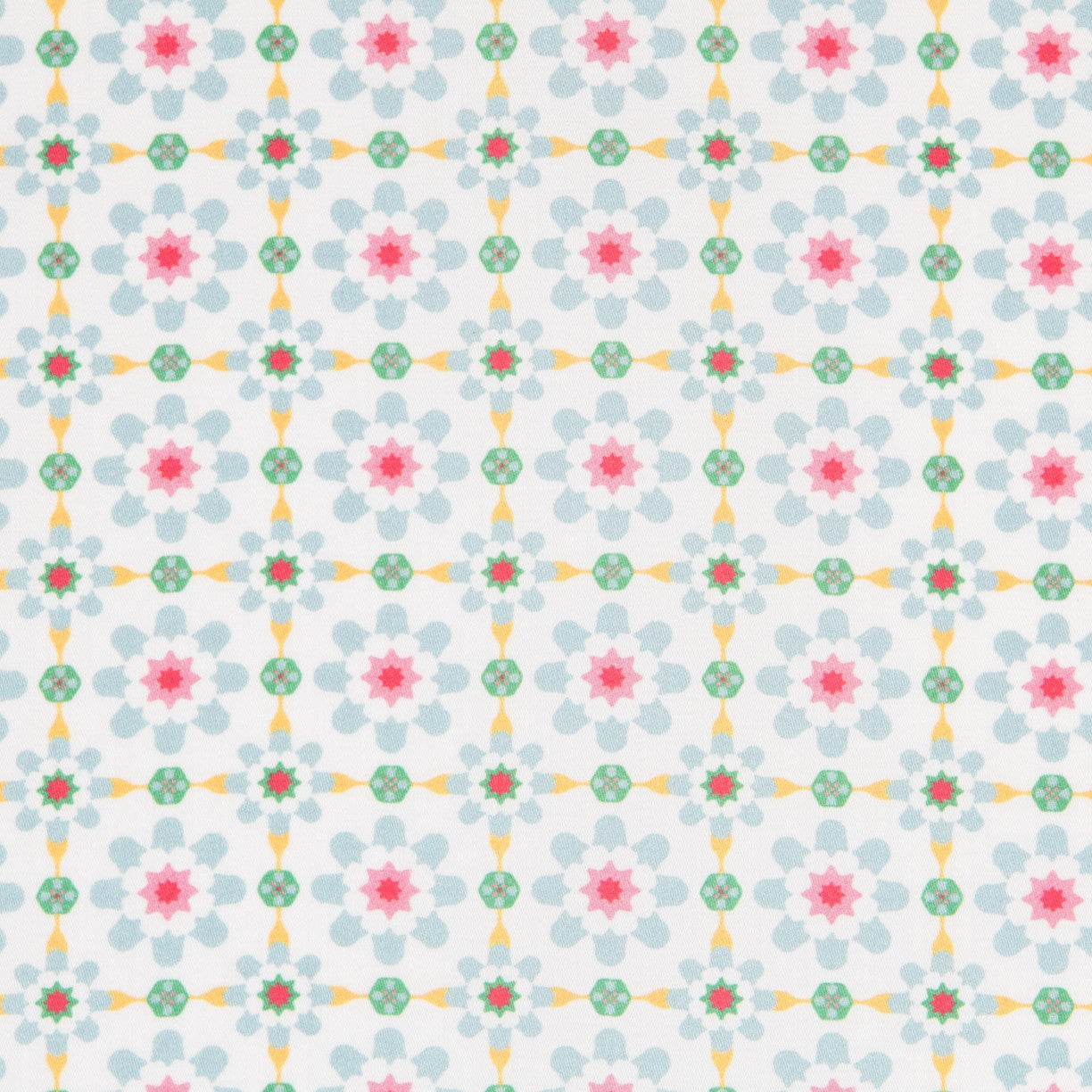 Popeline Coton Géométrique Blanc - Ribes y Casals