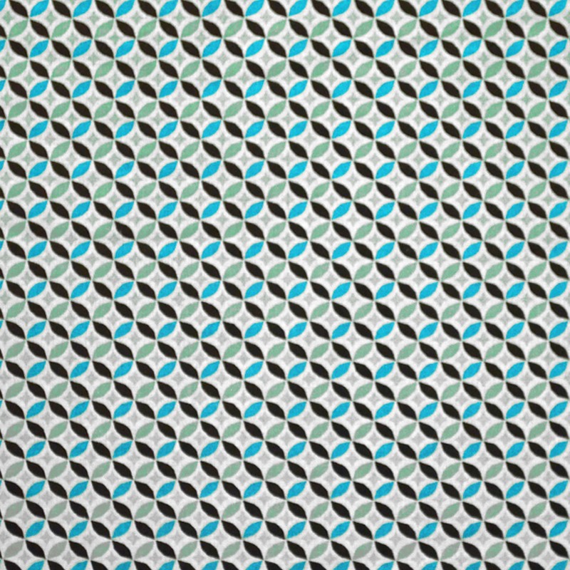 Cotton Poplin Geometric Turquoise Green - Ribes y Casals