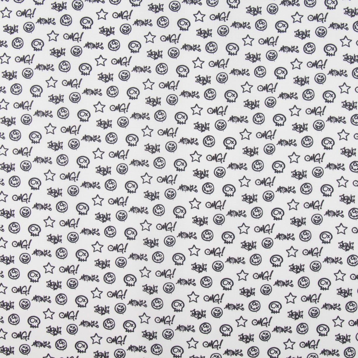 Popeline Coton Graffiti Blanc - Ribes y Casals