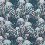 Popeline Coton Méduses Pétrole - Ribes y Casals