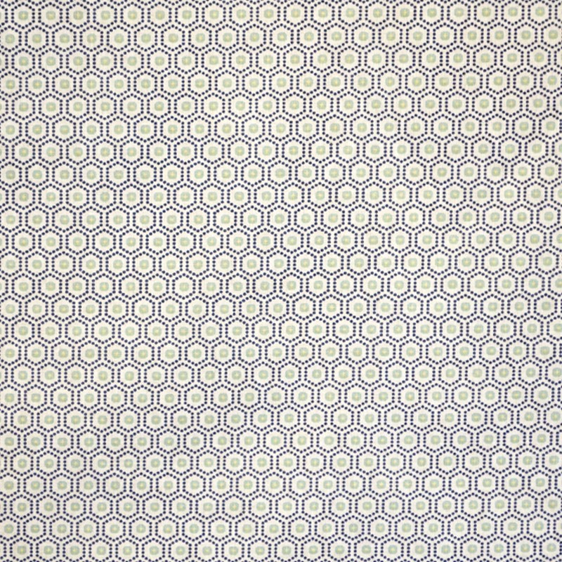 Cotton Poplin Hexagon Dots Navy Blue - Ribes y Casals