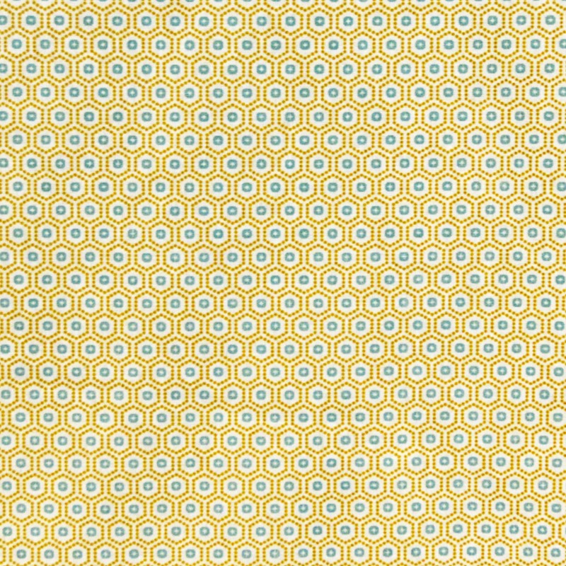 Cotton Poplin Hexagon Dots Mustard - Ribes y Casals