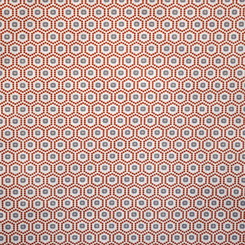 Cotton Poplin Hexagon Dots Orange - Ribes y Casals