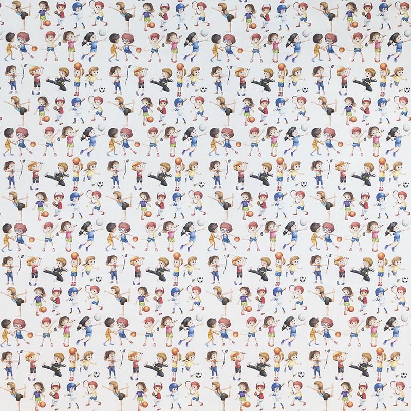 Tissu Enfant Coton Sports Écru - Ribes y Casals