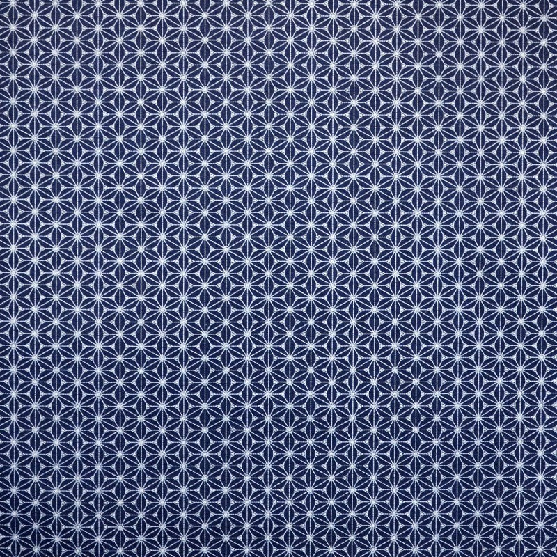 Cotton Poplin Mosaic Geometric Navy Blue - Ribes y Casals